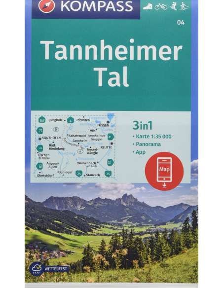KK 04 Tannheimer Tal turistatérkép - matt laminált