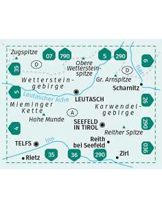 KK 026 Seefeld in Tirol - Leutasch turistatérkép - matt... 2