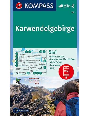 KK 26 Karwendelgebirge turista térkép - matt...