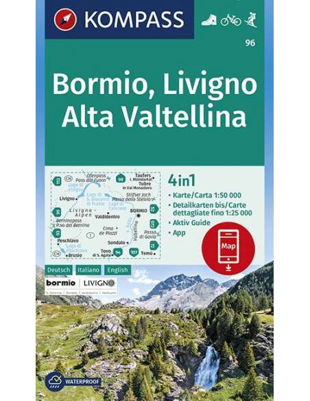 KK 96 Bormio - Livigno - Alta Valtellina turistatérkép - matt laminált