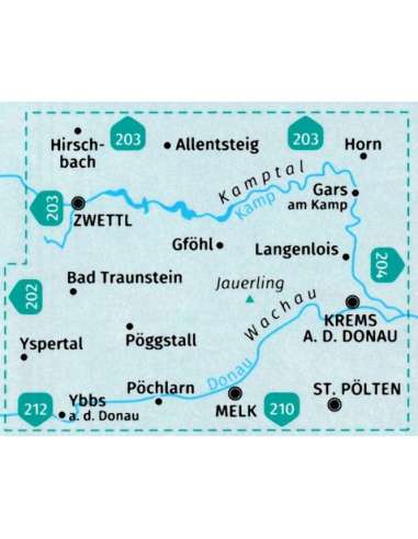 KK 207 Wachau - Kamptal turistatérkép - matt...