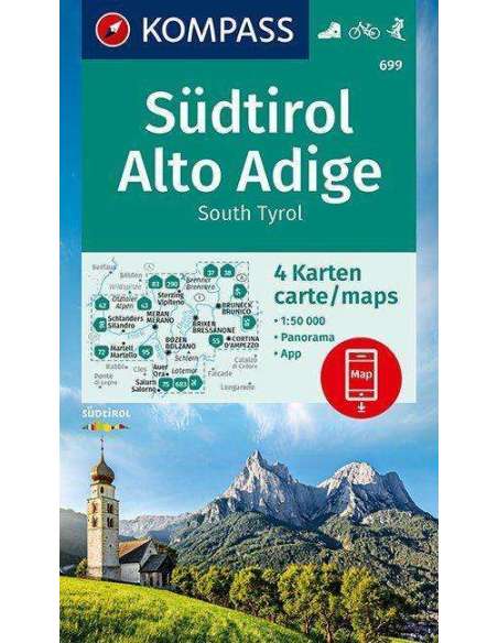 KK 699 Südtirol - Alto Adige - South Tyrol - 4 részes turistatérkép