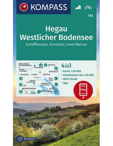 KK 783 Hegau - Westlicher Bodensee - Schaffhausen - Konstanz - Insel Mainau turistatérkép - matt laminált