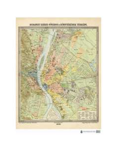 Budapest Székes-Főváros és Környéke 1906 falitérkép