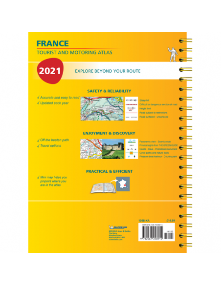 MN 2098 -France 2021 - PB Tourist & Motoring Atlas -  Franciaország atlasz
