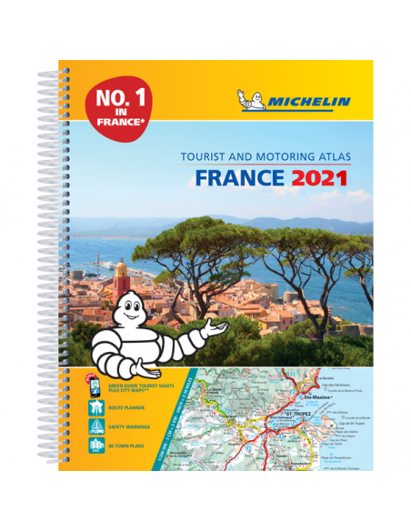 MN 0197 -France 2021 -A4 Tourist & Motoring Atlas -  Franciaország atlasz