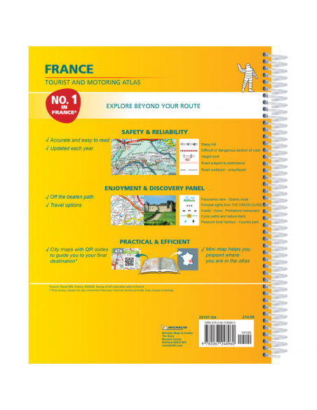 MN 0197 -France 2021 -A4 Tourist & Motoring Atlas -  Franciaország atlasz