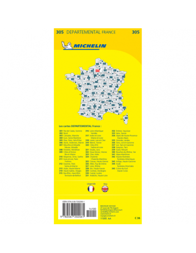 MN 305 Oise - Paris - Val d'Oise térkép - 2019