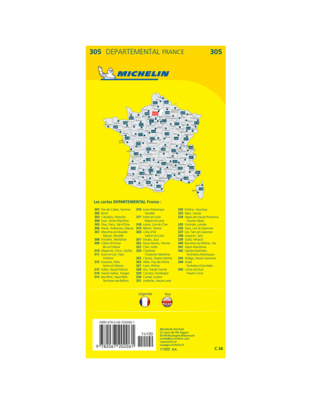 MN 305 Oise - Paris - Val d'Oise térkép - 2019