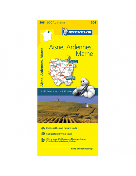 MN 306 Aisne - Ardennek - Marne térkép