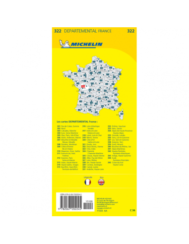 MN 322 Deux-Sévres - Vienne térkép - 2020
