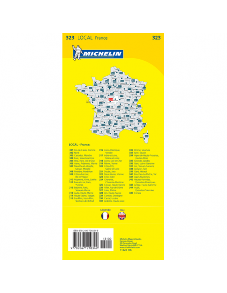 MN 323 Cher - Indre térkép