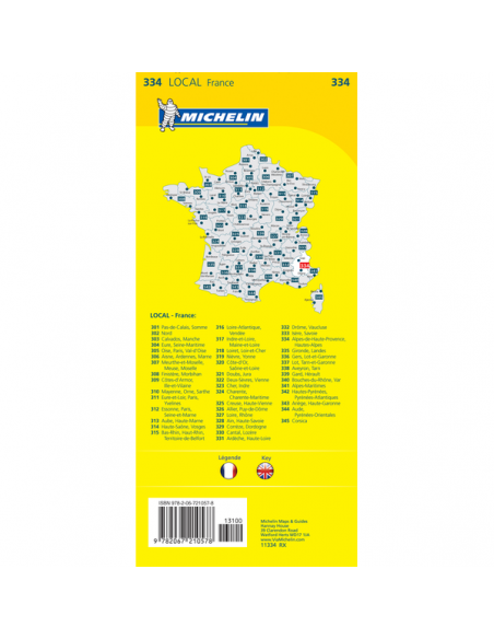 MN 334 Alpes-de-Haute-Provence - Haute-Alpes térkép - 2024