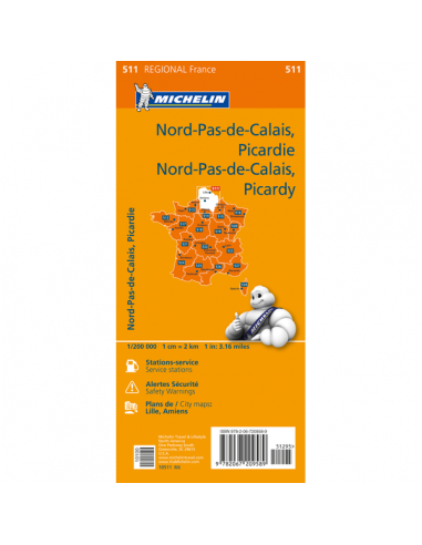 MN 511 Nord-Pas-de-Calais - Picardie térkép