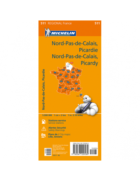 MN 511 Nord-Pas-de-Calais - Picardie térkép
