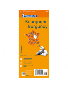 MN 519 Bourgogne - Burgundy - Burgundia térkép - 2016 2