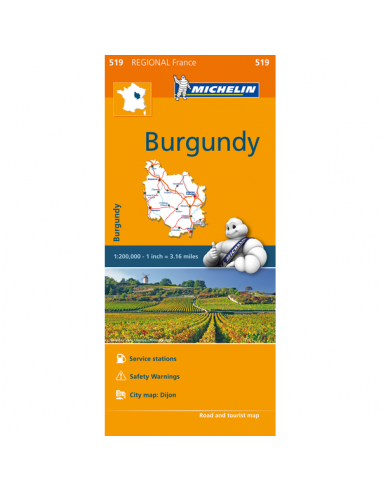 MN 519 Bourgogne - Burgundy - Burgundia térkép...