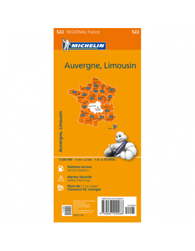 MN 522 Auvergne - Limousin térkép