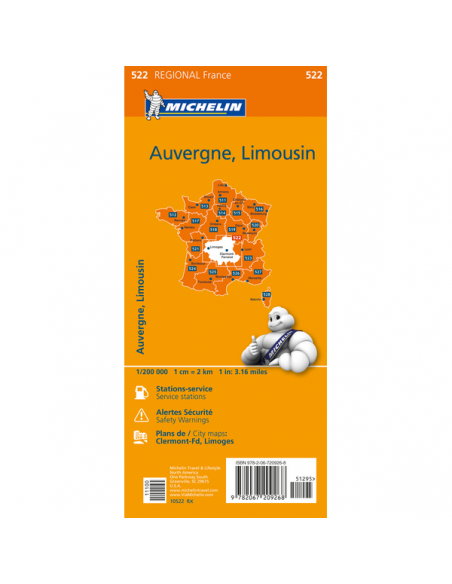 MN 522 Auvergne - Limousin térkép