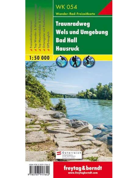 WK 054 Traunradweg - Wels und Umgebung - Bad Hall - Hausruck túratérkép