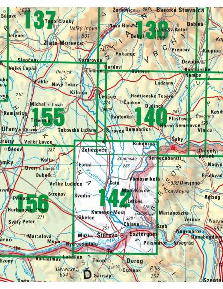 TM 142 Burda - Ipoly-Garam-völgye - Ipelska pahorkatina turistatérkép