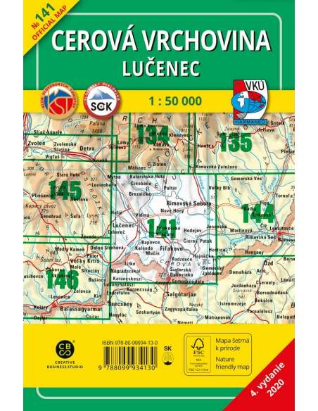 TM 141 Losonc és környéke - Cerová vrchovina - Lucenec turistatérkép