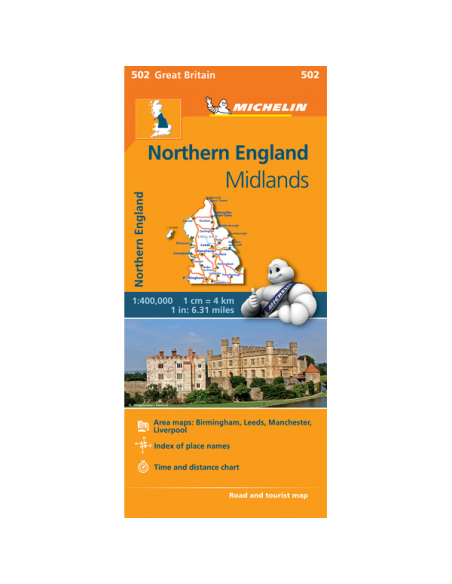 MN 502 Northern England - Midlands -  Észak- és Közép-Anglia térkép