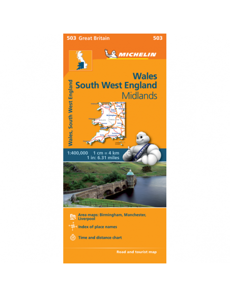 MN 503 Wales - The Midlands - South West England - Délnyugat-Anglia térkép