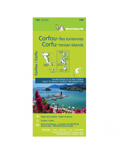 MN 140 ZOOM Corfu & the Ionian Islands - Korfu térkép