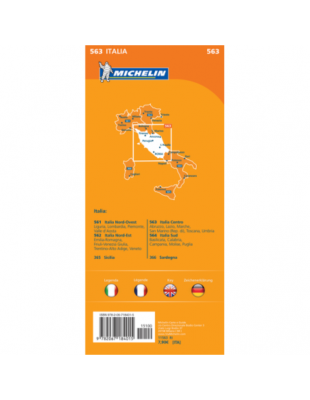 MN 563 Italia Centro - Közép-Olaszország térkép