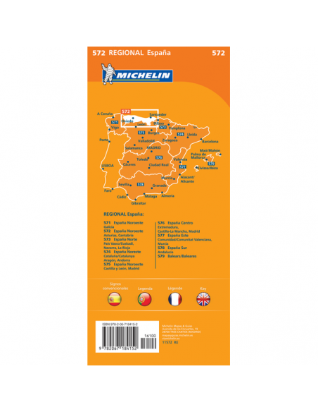 MN 572 Espana Noroeste - Asturias - Cantabria - Északnyugat-Spanyolország térkép - 2020
