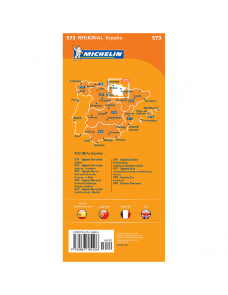 MN 573 Espana Norte -País Vasco - Euskadi - Navarra - La Rioja - Észak-Spanyolország térkép