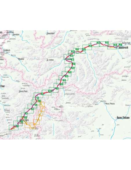 Inn-Radweg 1 - Vom Malojapass durchs Engadin nach Innsbruck - Inn kerékpáros atlasz