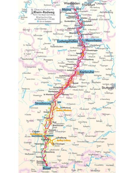 Rhein-Radweg 2. - Rajna - Basel-Mainz kerékpáros atlasz - 2021