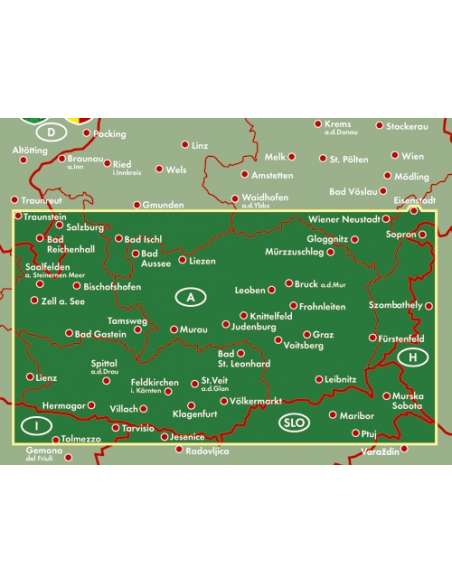 Steiermark - Kärnten - Stájerország - Karintia térkép