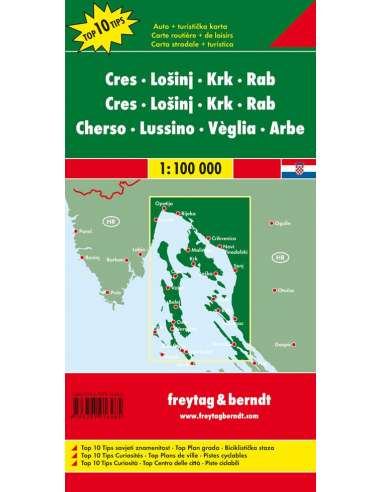 Cres - Losinj - Krk - Rab térkép - Top10
