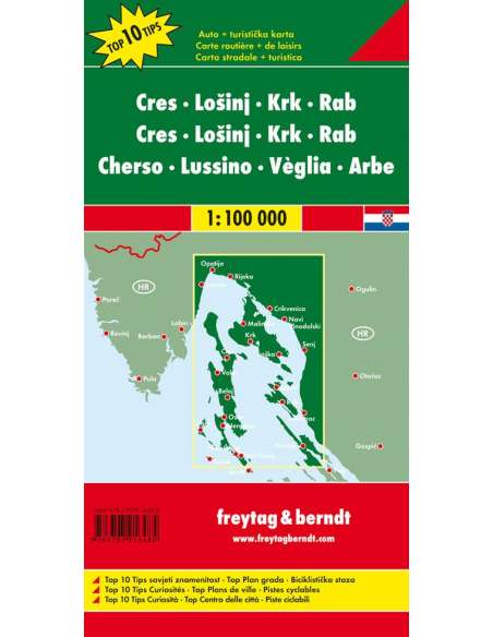 Cres - Losinj - Krk - Rab térkép - Top10