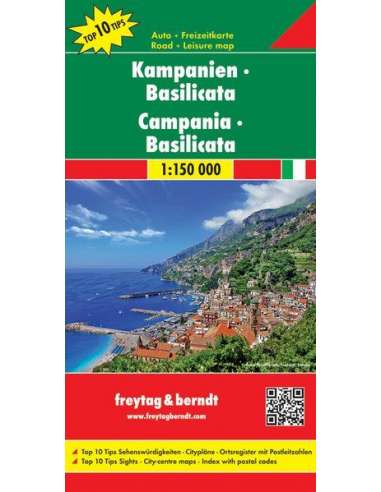 Campania - Basilicata térkép - Dél-Olaszország...