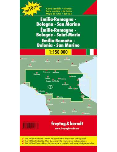 Emilia-Romagna - Bologna - San Marino térkép -...