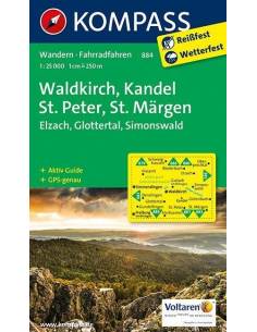 KK 884 Waldkirch, Kandel, St.Peter, St. Märgen turistatérkép
