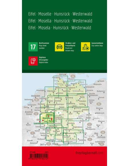 Eifel - Mosel - Hunsrück - Westerwald térkép - TOP10