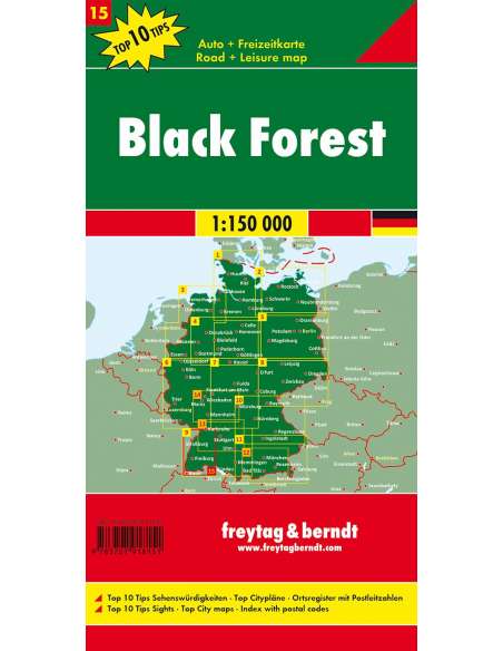 Schwarzwald - Fekete-erdő térkép - TOP10
