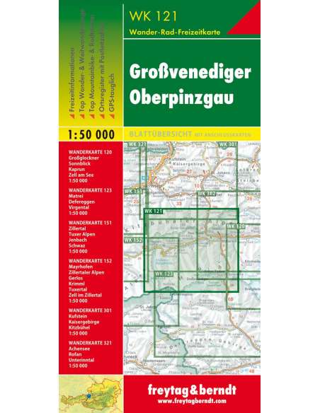 WK 121 Grosswenediger - Oberpinzgau túratérkép