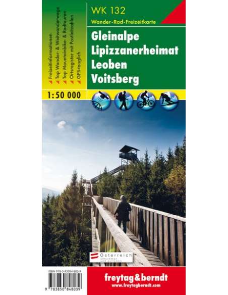 WK 132 Gleinalpe - Lipizzanerheimat -Leoben - Voitsberg turistatérkép