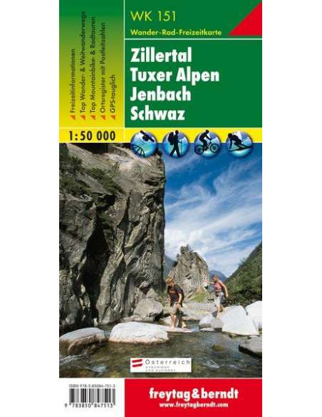 WK 151 Zillertal - Tuxer Alpen - Jenbach - Schwaz túratérkép - 2017