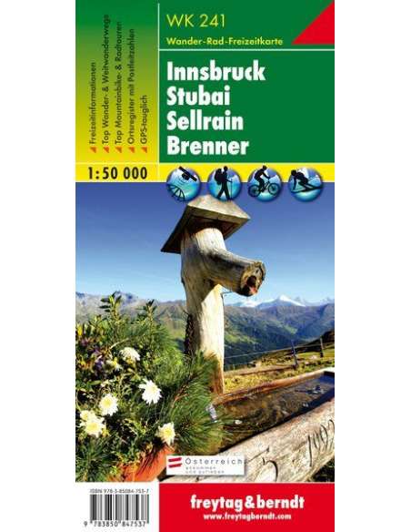 WK 241 Innsbruck - Stubai - Sellrain - Brenner túratérkép
