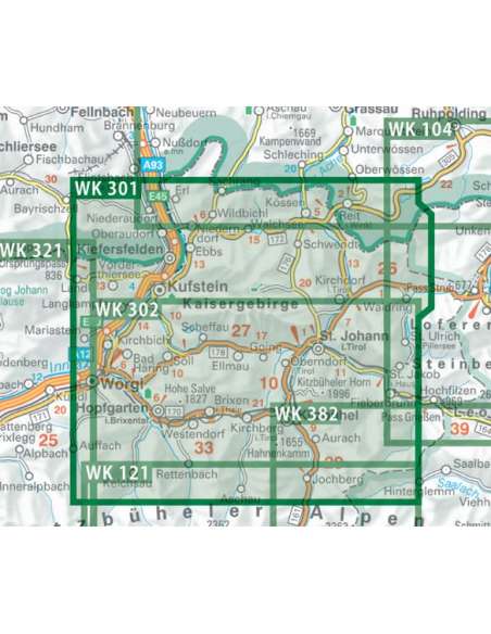 WK 301 Kufstein - Kaisergebirge - Kitzbühel túratérkép