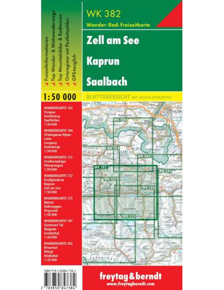 WK 382 Zell Am See - Kaprun - Saalbach túratérkép