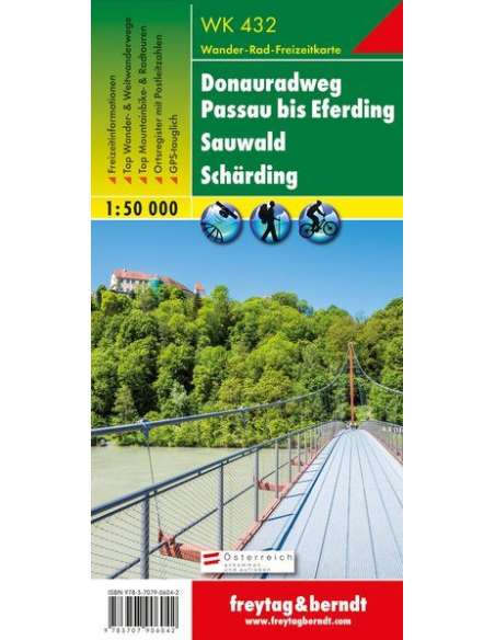 WK 432 Donauradweg Passau - Eferding - Sauwald - Schärding turistatérkép
