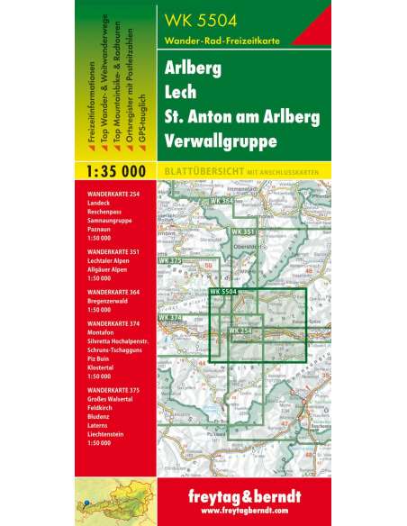 WK 5504 Arlberg - Lech - St. Anton am Arlberg - Verwallgruppe túratérkép
